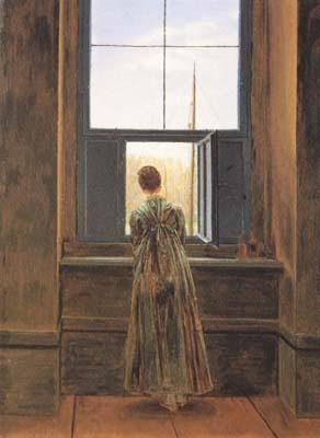 Caspar David Friedrich Woman at the Window (mk10) China oil painting art